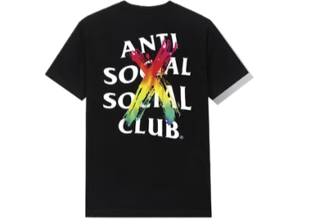 Anti Social Social Club Cancelled Rainbow Tee Black